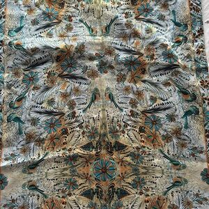 Pineda Covalin Mexico reversible silk birds scarf
